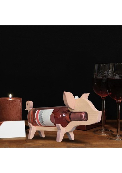 Ahşap Şarap Rafları Hayvan Şarap Şişesi Tutucu Ahşap Şarap Rafı Şarap Tutucu Süsleme Yenilik Şarap Rafları Serbest Duran B (Yurt Dışından) modelleri