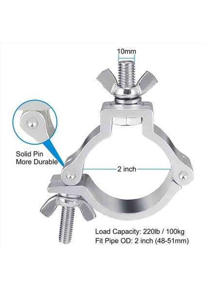 20PCS 2 Inç Kafes O Kelepçeler Alüminyum Aşamalı Işık Kelepçeleri Kafes Için 220LB LED Par Işık Kelepçeleri 48-51MM Od Tüp / Boru Için (Yurt Dışından) indirimleri