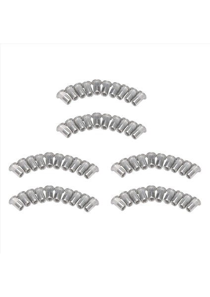 M5 Alüminyum Düz Kafa Perçin Somun Ekleme Somunları Gümüş Ton 60PCS (Yurt Dışından)