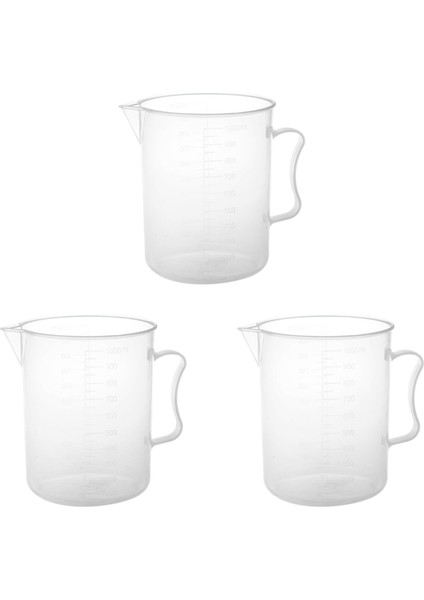 3x 1000ML Şeffaf Dereceli Beher Saplı (Yurt Dışından)