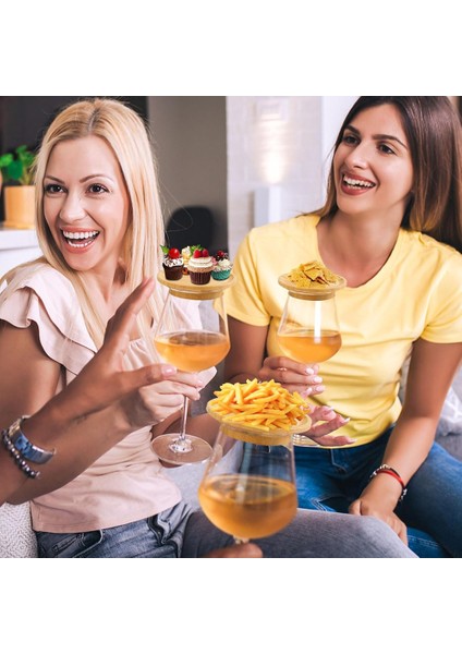 5pcs Şarap Bardağı Charcuterie Topper Şarap Bardağı Charcuterie Tahta Topper Bambu Şarap Cam Topper Aile Toplantıları Için (Yurt Dışından) fiyatları