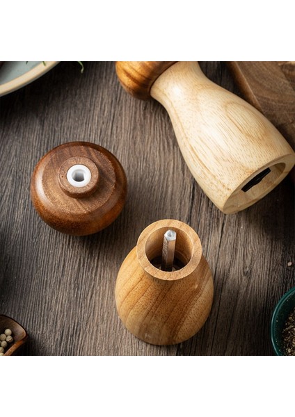 Çok Fonksiyonlu Öğütücü Biber Öğütücü Maden Ahşap Biber Değirmen Deniz Tuzu ve Karabiber Öğütme Şişesi Seti (Yurt Dışından) fırsatları