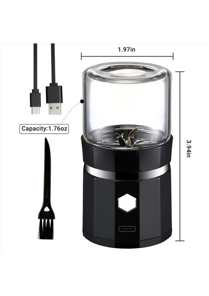 3x Mini Elektrikli Öğütücü Taşınabilir Vanilya Öğütücü USB Tea Rosemary Için Temizleme Fırçası ile Şarj Edilebilir Değirmen (Yurt Dışından) fiyatları