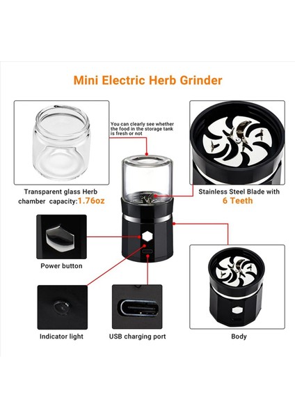 3x Mini Elektrikli Öğütücü Taşınabilir Vanilya Öğütücü USB Tea Rosemary Için Temizleme Fırçası ile Şarj Edilebilir Değirmen (Yurt Dışından) indirimleri