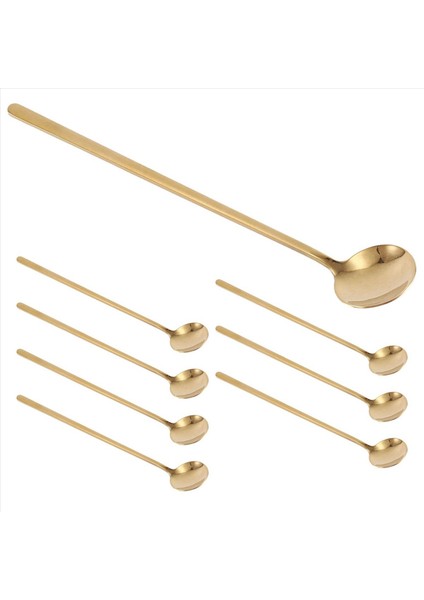 16PCS 6 7 Inç Kahve Kaşıkları Kaşıntılar Çay Kaşıkları Uzun Sap Altın Çay Kaşığı Altın Kaşık Buz Çay Kaşları (Yurt Dışından) fiyatları