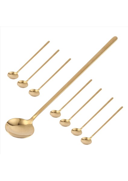 16PCS 6 7 Inç Kahve Kaşıkları Kaşıntılar Çay Kaşıkları Uzun Sap Altın Çay Kaşığı Altın Kaşık Buz Çay Kaşları (Yurt Dışından) modelleri