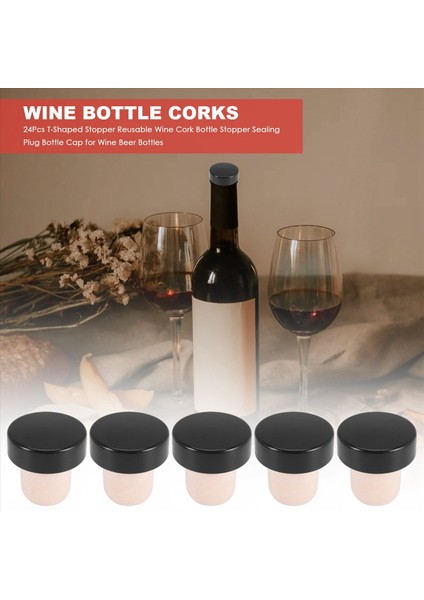 72PCS T Şeklindeki Tıpa Yeniden Kullanılabilir Şarap Şişesi Durdurucu Sızdırmazlık Fiş Şişesi Şişe Şişe Şişesi Şişe Şişesi (Siyah) (Yurt Dışından) fırsatları