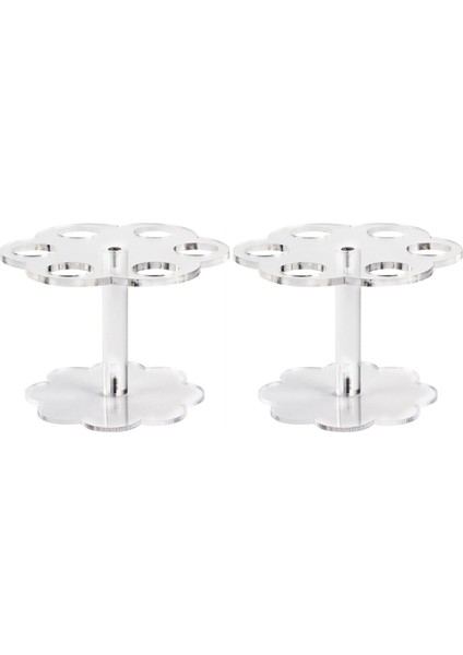 2pcs 6 Delik Akrilik Dondurma Koni Standı Tutucu Şeffaf (Yurt Dışından)