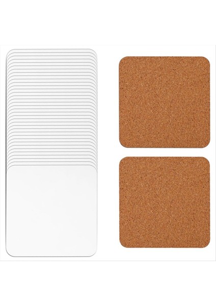 40PCS Süblimasyon Kare Bardak Altlıkları Karton Bardak Altlıkları 4X4IN Mdf Cilt Tabakası Mdf Ahşap Coaster (Yurt Dışından)