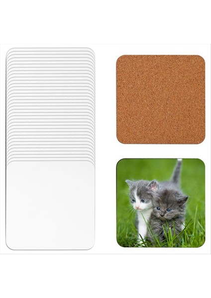 40PCS Süblimasyon Kare Bardak Altlıkları Karton Bardak Altlıkları 4X4IN Mdf Cilt Tabakası Mdf Ahşap Coaster (Yurt Dışından) fiyatları