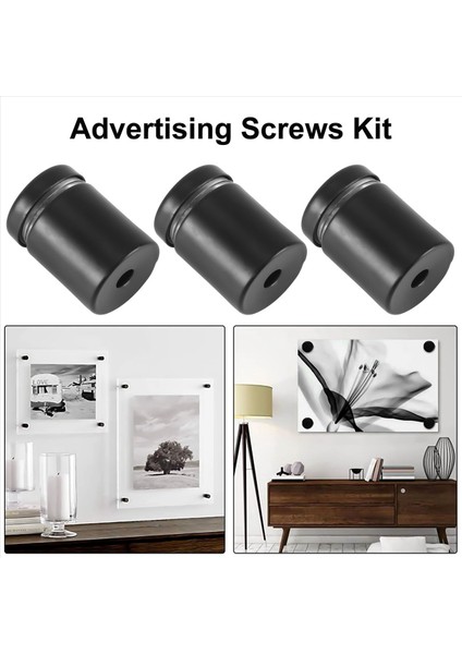 8 Paket Standoff Vidaları 3/4 x 1 Inç Siyah Işaretler Akrilik Resim Çerçevesi Reklam Vidaları Kiti Kiti (Yurt Dışından) indirimleri