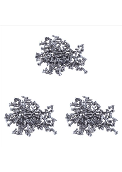 300X Paslanmaz Çelik Düz Kafa Phillips Kendi Kendine Dokunma Vidası 12X3MM Gümüş (Yurt Dışından)