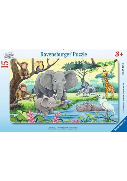 15 Parçalı Çerçeveli Puzzle HAYVANLAR-061365