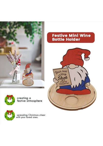 Noel Mini Şarap Şişesi Tutucu Santa Güzel Likör Şişesi Stand Festivali Teması Partys Dekorasyonlar (Yurt Dışından) modelleri