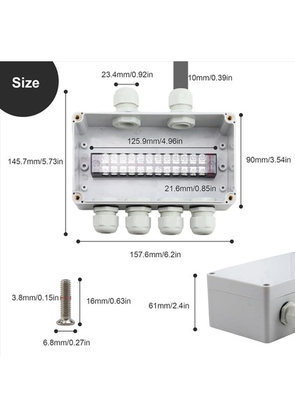 2x IP66 Su Geçirmez Kavşak Kutusu 2 4&#39 Ten Çıkışlı 4-8 mm Teli Için Su Geçirmez Elektrik Kutusu (Yurt Dışından) fırsatları
