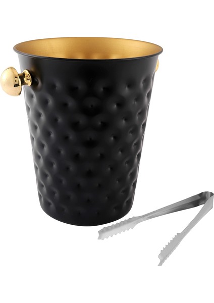 Yaratıcı Paslanmaz Çelik Çekilmiş Buz Kovası Şarap Kovası Ev Hotel Buz Küp Malzemeleri Ktv Malzemeleri Siyah (Yurt Dışından)