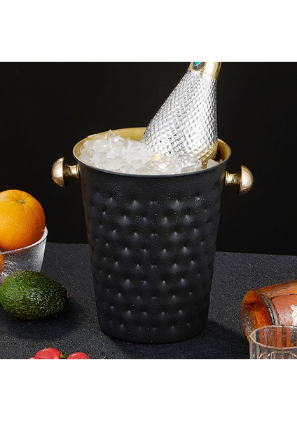 Yaratıcı Paslanmaz Çelik Çekilmiş Buz Kovası Şarap Kovası Ev Hotel Buz Küp Malzemeleri Ktv Malzemeleri Siyah (Yurt Dışından) fiyatları