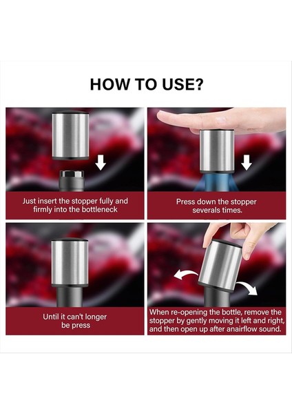 Şarap Tıpası Vakum Sızdırmaz Şarap Şişesi Tıpa Yeniden Kullanılabilir Şarap Mühürleyicisi Şarap Mantarları Taze Tutar Şarap Severler Için Ler (Yurt Dışından) fırsatları