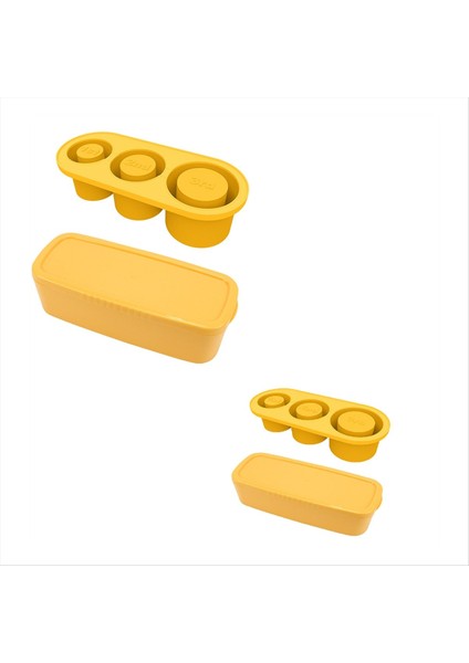 20-40 Oz Tumbler Için Kapaklı Silikon Buz Kare Tepsisi Kupa Için 3 Içi Boş Silindir Buz Karesi Kalıp Yeniden Kullanılabilir Büyük Sarı (Yurt Dışından)