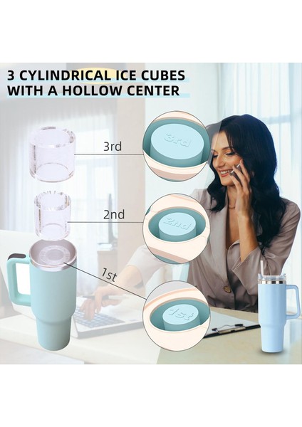 20-40 Oz Tumbler Için Kapaklı Silikon Buz Kare Tepsisi Kupa Için 3 Içi Boş Silindir Buz Karesi Kalıp Yeniden Kullanılabilir Büyük Sarı (Yurt Dışından) modelleri