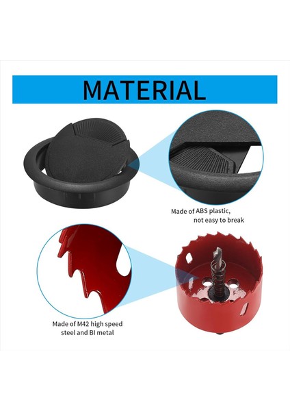 20 Paket Kablo Gromet Masası Kablo Geçiş 1 x Delikli Testere ile 60MM Plastik Kablo Kapağı Siyah Kablo Çıkışı Yuvarlak (Yurt Dışından) fırsatları