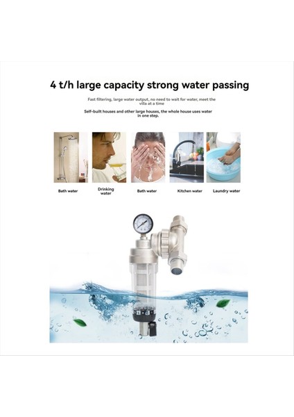 Tüm Ev Merkezi Filtre 360 Derece Evrensel Dönen Valf Filtresi Yeniden Kullanılabilir Tortu Su Filtresi 4 Noktalı (Yurt Dışından) indirimleri