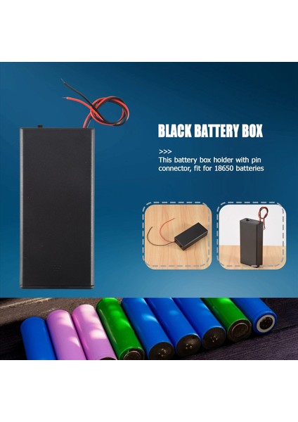 3 7V 2x 18650 Pil Tutucu Konnektörü Depolama Kılıfı Kutusu Açma/kapama Anahtarı Kurşun (Yurt Dışından) fiyatları