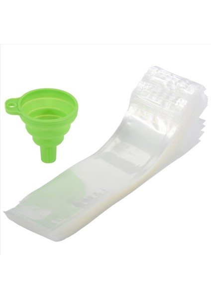 Tek Kullanımlık Popsicle Torbalar 120PCS Dondurucu Tüpleri Huni ve Buz Kılıfları Suyu Buz Şekeri Pops Meyve ile Buz Torbaları (Yurt Dışından)
