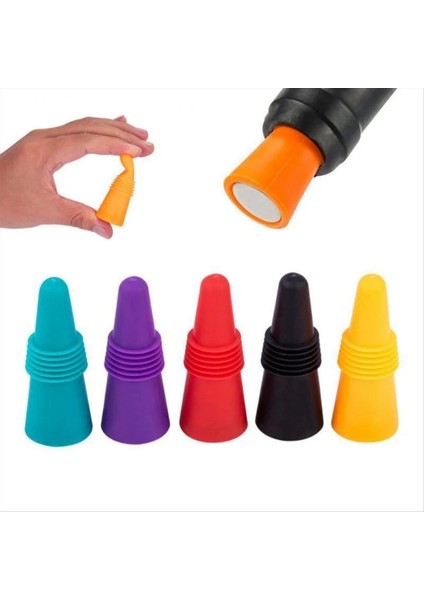 15PCS Silikon Şarap ve Içecek Şişesi Kapağı Sızıntı Kanıtı Şişeleri Sealer Stoppers Wine Cork Tasavatçı Durdurucu (Yurt Dışından) indirimleri