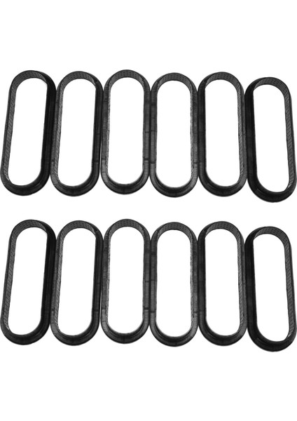 12PCS Oval Tart Halkaları Isıya Dayanıklı Delikli Kek Köpük Halkası Olmayan Çubuk Bakeware Tart Mini Kek Kalıp Halkaları (Yurt Dışından)