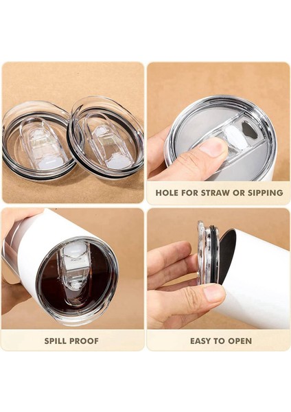 2x 20 Oz Sıska Yedek Kapaklar Bardak Yedek Kapaklar Plastik Sıçrama Dirençli Kapaklar Kapaklar Dökülme Kanıtı Sıska (Yurt Dışından) modelleri