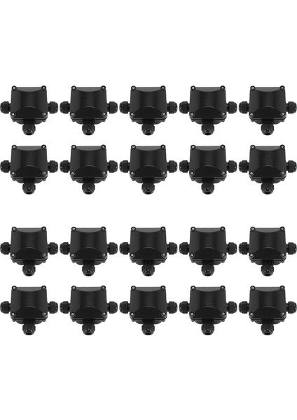 3 Yollu Kavşak Kutusu Ip 68 Açık Hava Aydınlatma Için Su Geçirmez Konektörler 20 Siyah Dış Kavşak Kutusu Paketi (Yurt Dışından)