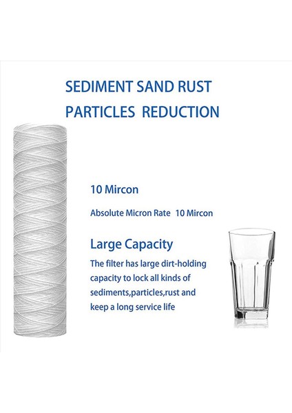 15PC 10 Mikrometre 10 Inç x 2 5 Inç Iplik Yara Tortu Su Filtresi Kartuşu Bütün Ev Tortu Filtrasyonu (Yurt Dışından) indirimleri