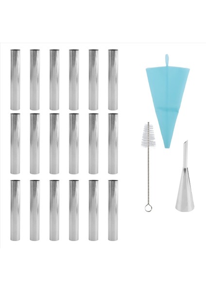 19PCS Cannoli Tüpler Formlar Set Paslanmaz Çelik Yapışmaz Krem Krem Korsası Danimarka Kalıp Kabuk Krem Rulosu (Yurt Dışından)