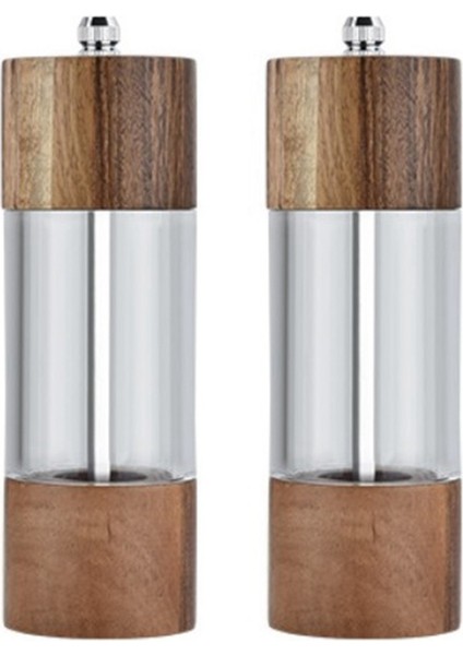 2x Biber Değirmeni Şeffaf Biber Değirmeni Tuz Taşlama Seramik Çekirdek Çok Amaçlı Baharat Şişe Cruet 6 Inç (Yurt Dışından)