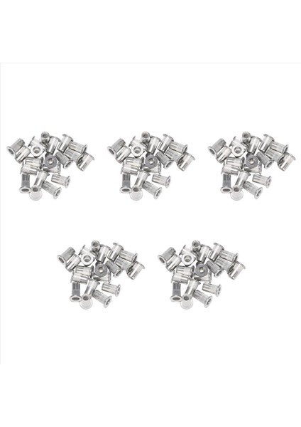 M5 Alüminyum Düz Kafa Perçin Somun Ekleme Somunları Gümüş Ton 100PCS (Yurt Dışından)