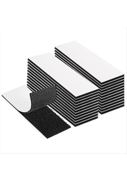 100 Paket Kanca ve Döngü Bandı 1x4 Inç Güçlü Bant Çift Taraflı Yapışkan Yapışkan Yeniden Kullanılabilir Birbirine Geçme Bant (Yurt Dışından)