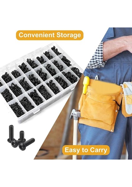 1120PCS Metrik Vidalı Çiftlik M3/m4/m5/m6 Cıvatalar ve Fındık Kiti Metrik Cıvata Çiftliği Sınıf 10 9 Alaşımlı Çelik (Yurt Dışından) fiyatları