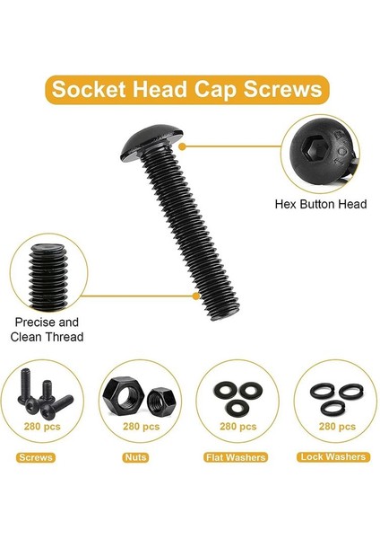 1120PCS Metrik Vidalı Çiftlik M3/m4/m5/m6 Cıvatalar ve Fındık Kiti Metrik Cıvata Çiftliği Sınıf 10 9 Alaşımlı Çelik (Yurt Dışından) indirimleri