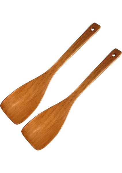 2x Ahşap Spatula Mutfak Tencere Kızartma Spatula Için El Yapımı (Yurt Dışından)