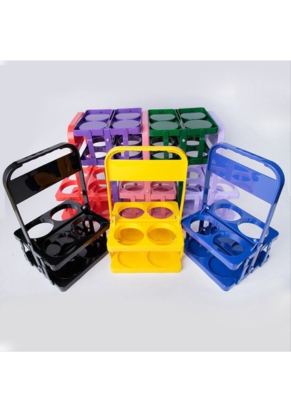 4 Delik Katlanabilir Plastik Içecek Taşıyıcı Saplı Taşınabilir Içecek Tutucu ile Yeniden Kullanılabilir Içecek Tutucu Mavi (Yurt Dışından) modelleri