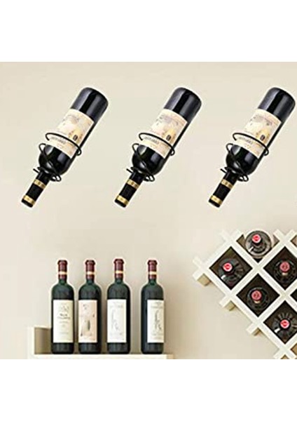 3 Paket Metal Şarap Rafı Duvara Monte Şarap Şişesi Tutucu - Duvar Dekor Sanatı - Montaj Vidaları ve Ankrajlar Dahil (Yurt Dışından) fiyatları
