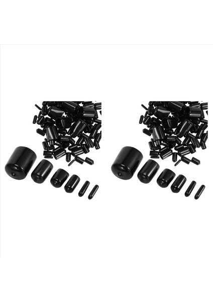 312 Parça Vinil Elastik Uç Kapak Cıvataları Vidalar Kauçuk Diş Koruma Güvenliği Kapakları 9 Boyutlar 2/25 Ila 4/5 Inç (Siyah) (Yurt Dışından)