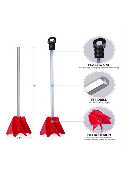 3/8 Inç ve Daha Büyük Matkaplarla Matkap Hızlı Karıştırma ve Güçlü Matkap Eki Için Sarmal Reçine Mikseri Boya Mikseri (Yurt Dışından) fiyatları