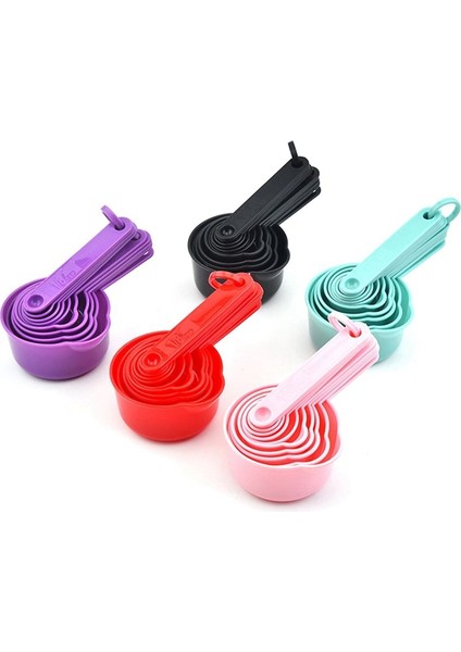 5set (11 Pcs/set) Ölçüm Kupaları ve Kaşık Seti Kuru ve Sıvı Malzeme Için Istiflenebilir Plastik Ölçüm Kaşıkları (Yurt Dışından)