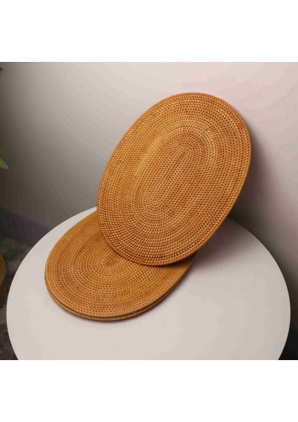 3x Rattan Dokuma Placemats Oval Yuvarlak Masa Paspasları Kaymaya Isıya Dayanıklı Yer Mat Doğal Çok Amaçlı Placemat 30X40CM (Yurt Dışından) indirimleri