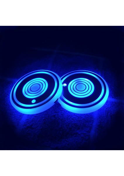 2pcs Araba LED Kupa Tutucu Su Kupası Mat Şarj Edilebilir Rgb Hafif Dekor Kapağı Aydınlık Trim Lamba Pedi Süsleme Coaster (Yurt Dışından) fiyatları