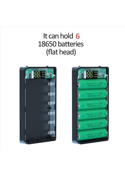 2x 6X18650 Pil Şarj Cihazı Güç Bankası Kılıfı 18650 Cep Telefonu Şarjı Için Pil Şarj Kutusu Standart Şarj Siyah (Yurt Dışından) fırsatları