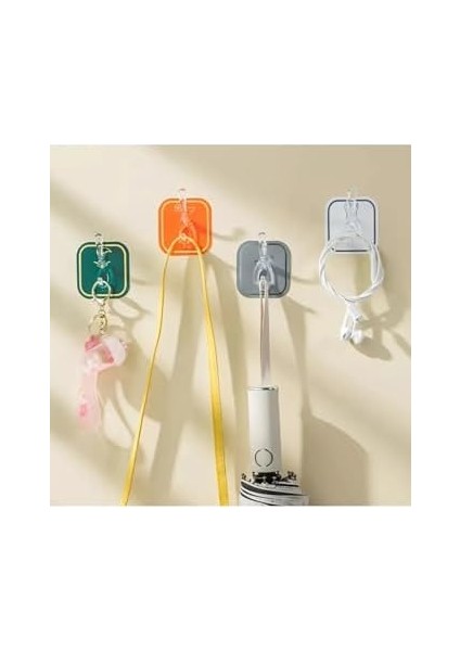 6 Kancalı Kendinden Yapışkanlı Askı Tek Parça Renkli Pratik Duvar,, Mutfak Askısı modelleri