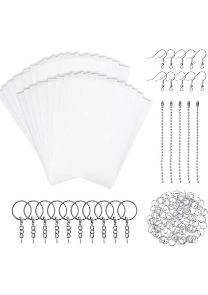 Isı Büzüşme Plastik Levhalar Paketi Boş Büzülme Sanat Filmi 125 Pcs Dıy Süslemeleri Için Anahtarlık Aksesuarları (Yurt Dışından)